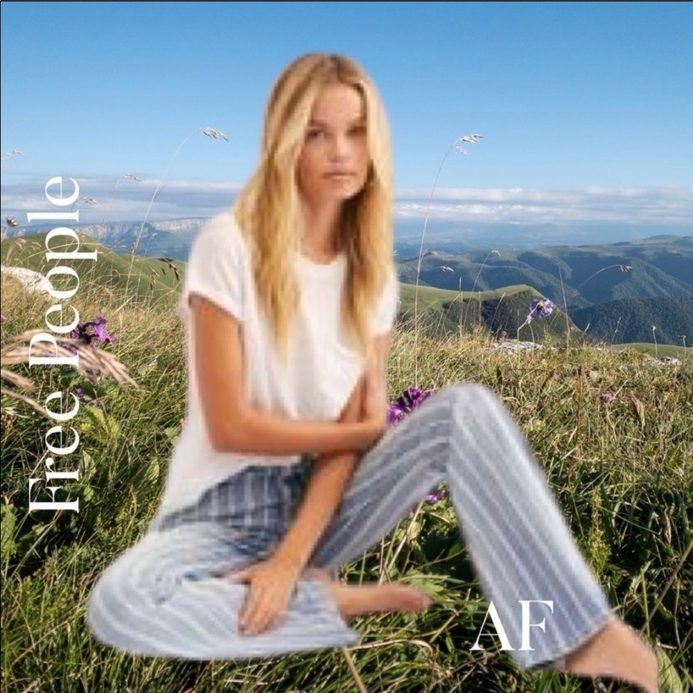 Free people by boyish Kingsley flare striped jeans